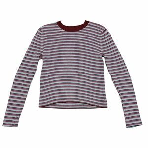 American Eagle Burgundy, Pink, Purple, and Blue Striped Long Sleeve - Size XL